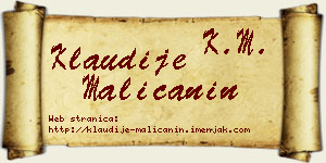 Klaudije Malićanin vizit kartica